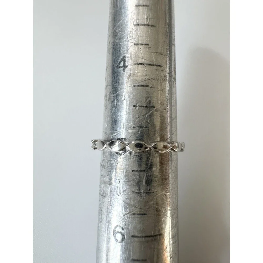 Swarovski Half Eternity Band Ring Silver Tone Size 5